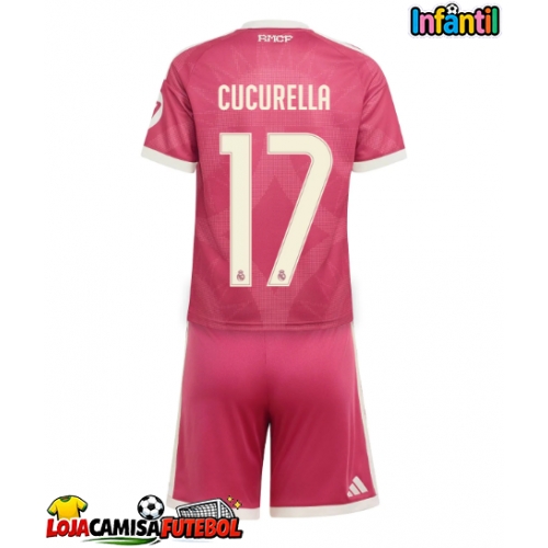 Camisa de Futebol Real Madrid Marc Cucurella #17 Equipamento Alternativo Infantil 2026-27 Manga Curta (+ Calças curtas)
